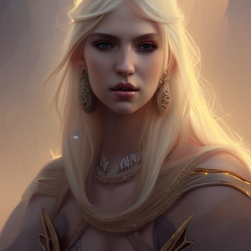 Epic Elf Princess Portrait in Digital Art Style