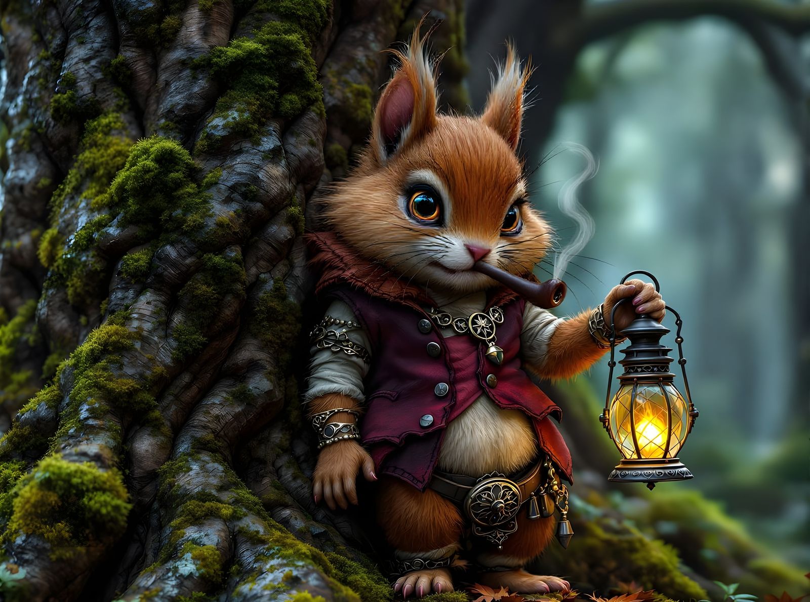 Magical Squirrel-Leprechaun in Photo Realistic Fantasy Art