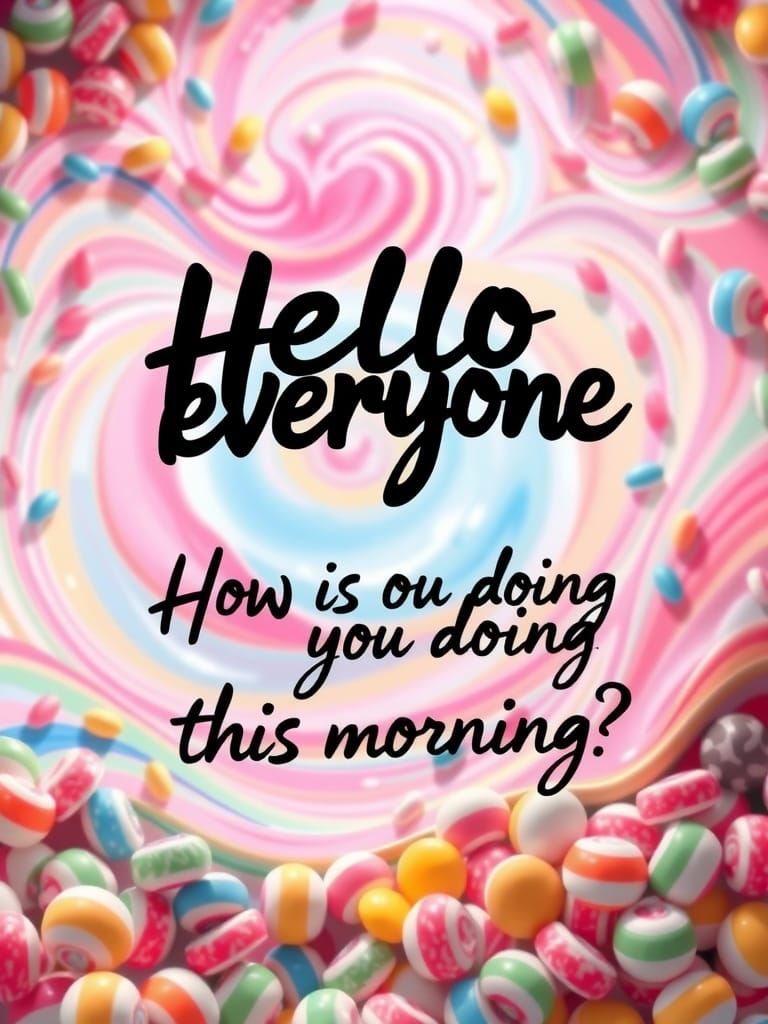 Candy Graffiti Art: Hello Everyone in Bold Letters
