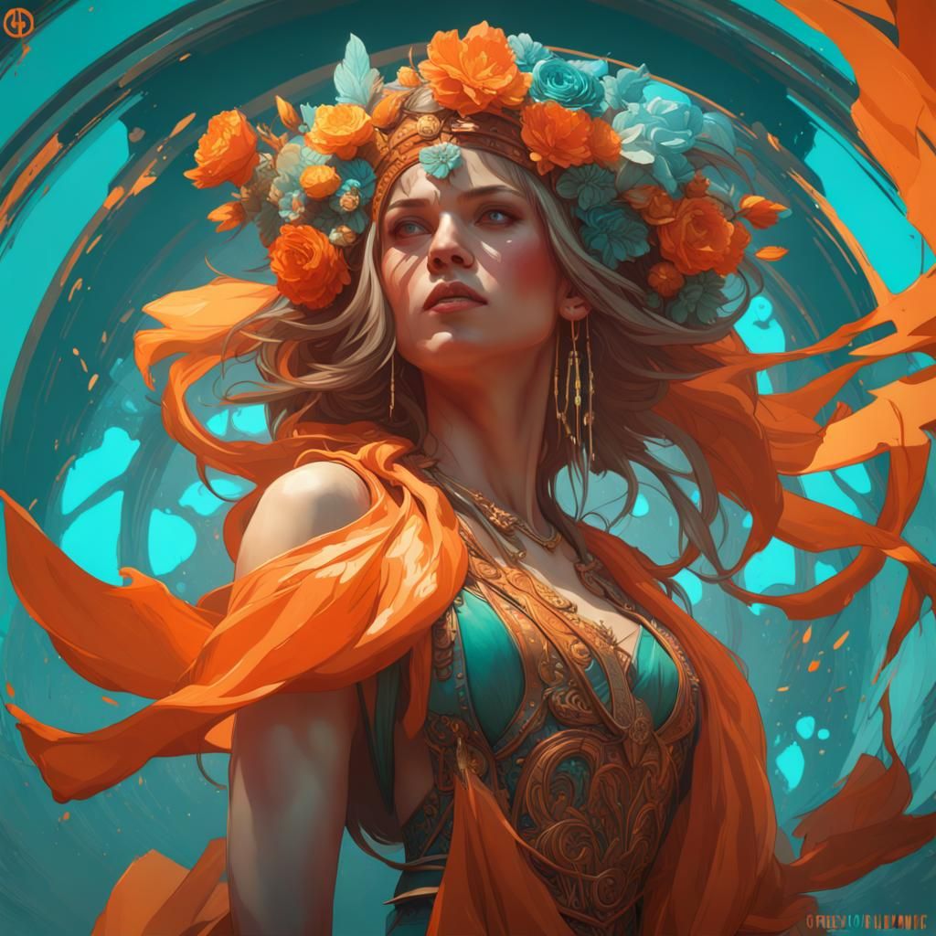 Powerful Eros in Dynamic Lighting, Digital Art