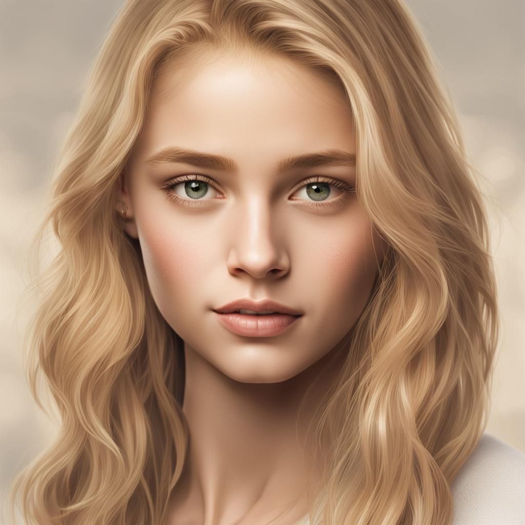 Hyperrealistic Portrait of a Beautiful Young Woman