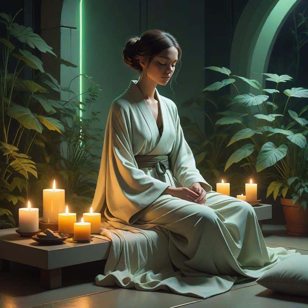 Futuristic Minimalist in Serene Oasis