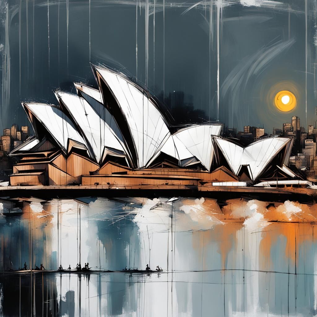 Sydney Opera House: Distressed Comic Book Art
