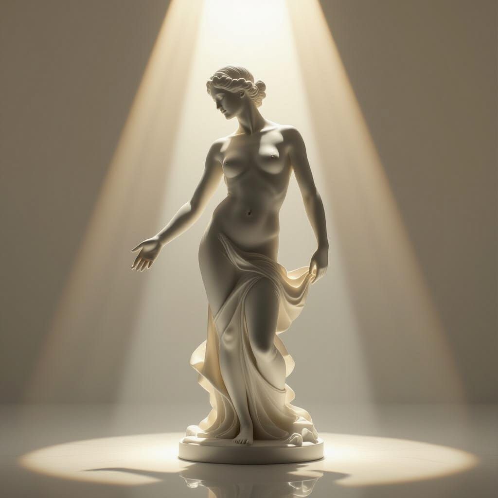 Ethereal Marble Sculpture Dissolving Into Light