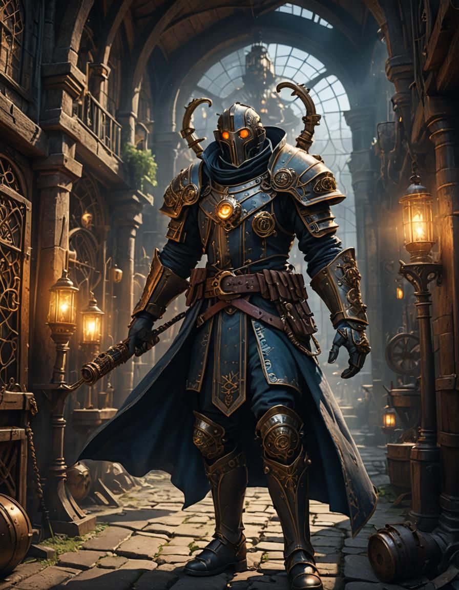 Arcane Keeper in Steampunk Medieval Style