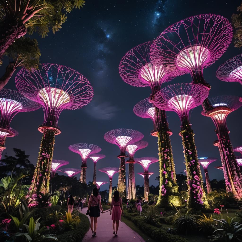 Singapore Gardens by the Bay at Night