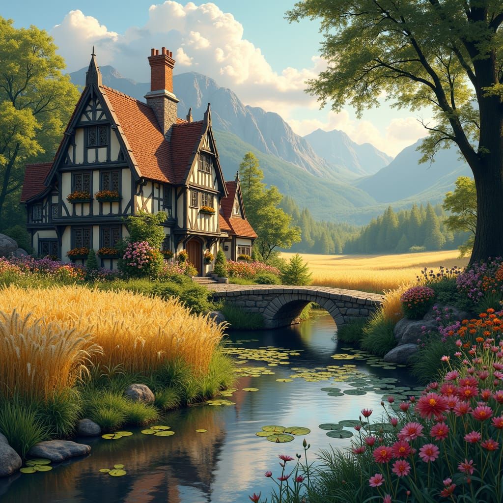 Whimsical English Village in High Gothic Style