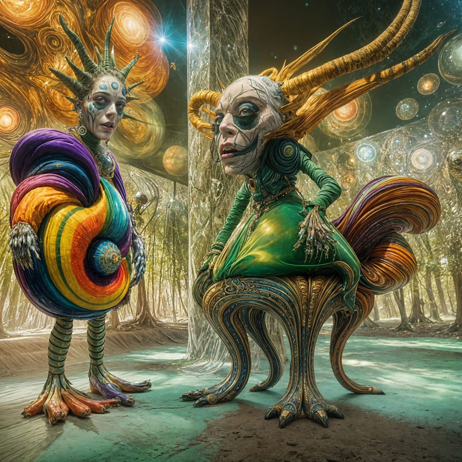 Extravagant Cosmic Characters in Dreamscape Style