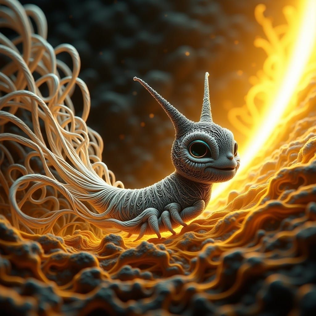 Cosmic Kawaii Comet in Hyper-Detailed Textures