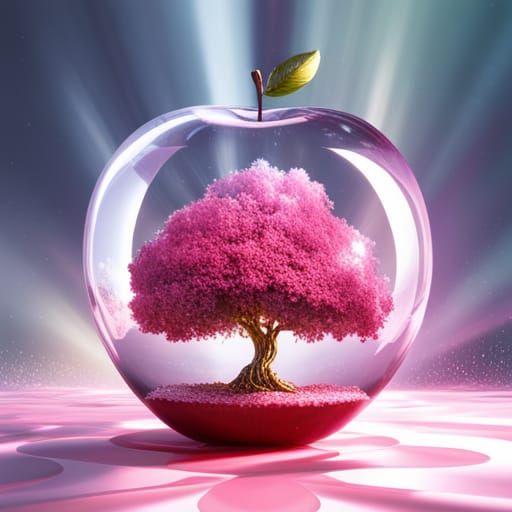 Apple Swarovski Figurine with Cloud Hurricane, Art Nouveau