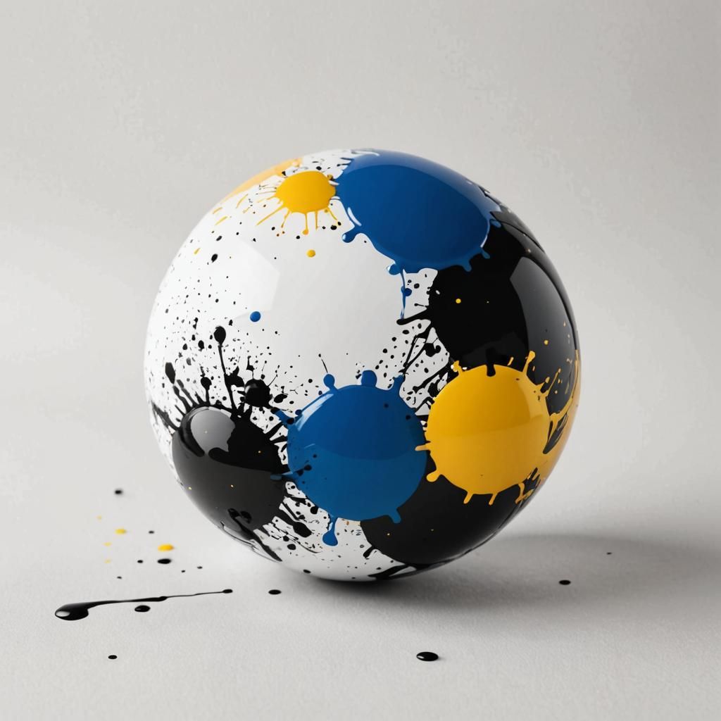 Ink Splatter Art on Sphere