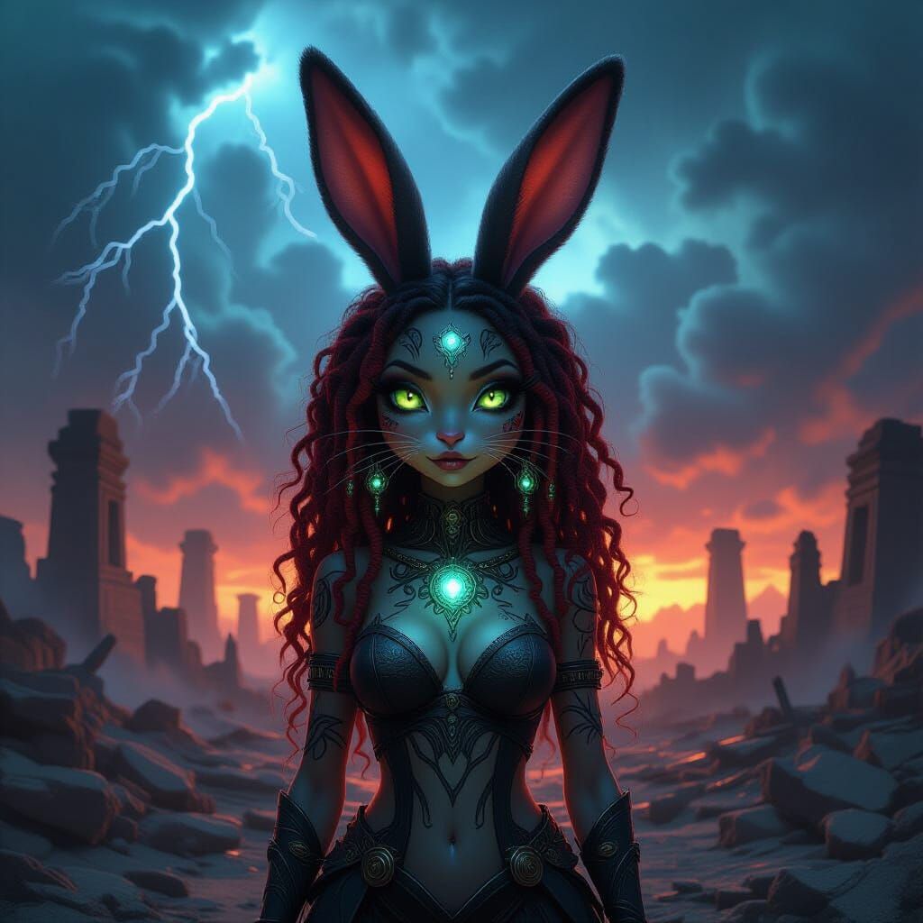 Andromorphic Bunny in Armageddon Landscape