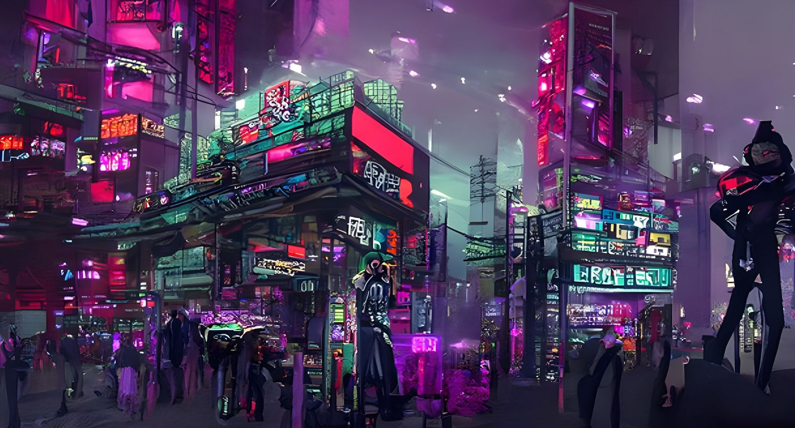 Cyberpunk Illusionist in Tokyo: Cel-Shaded Illustration