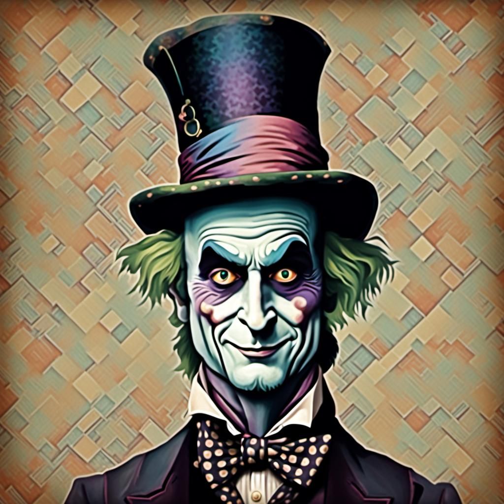 Lincoln as a Whimsical Mad Hatter Portrait