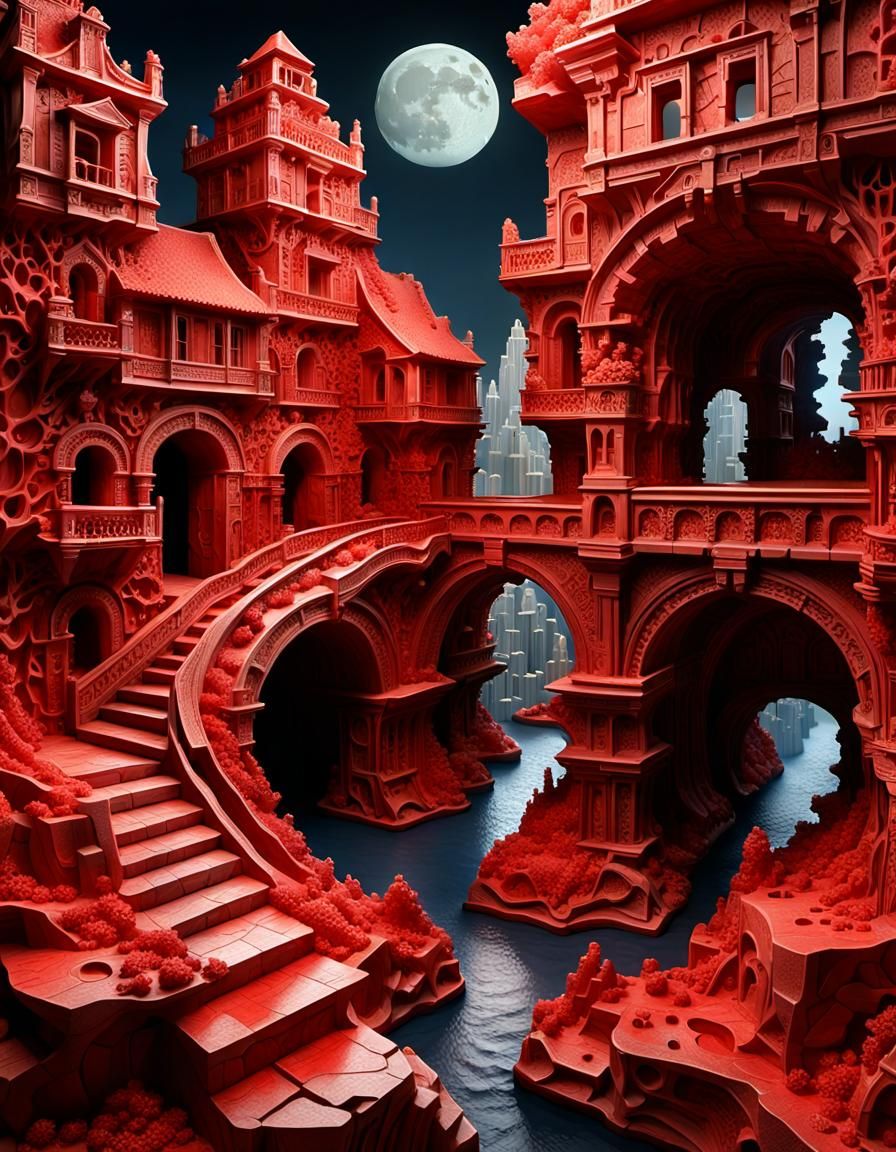 Coral City Inspired by Escher and Da Vinci