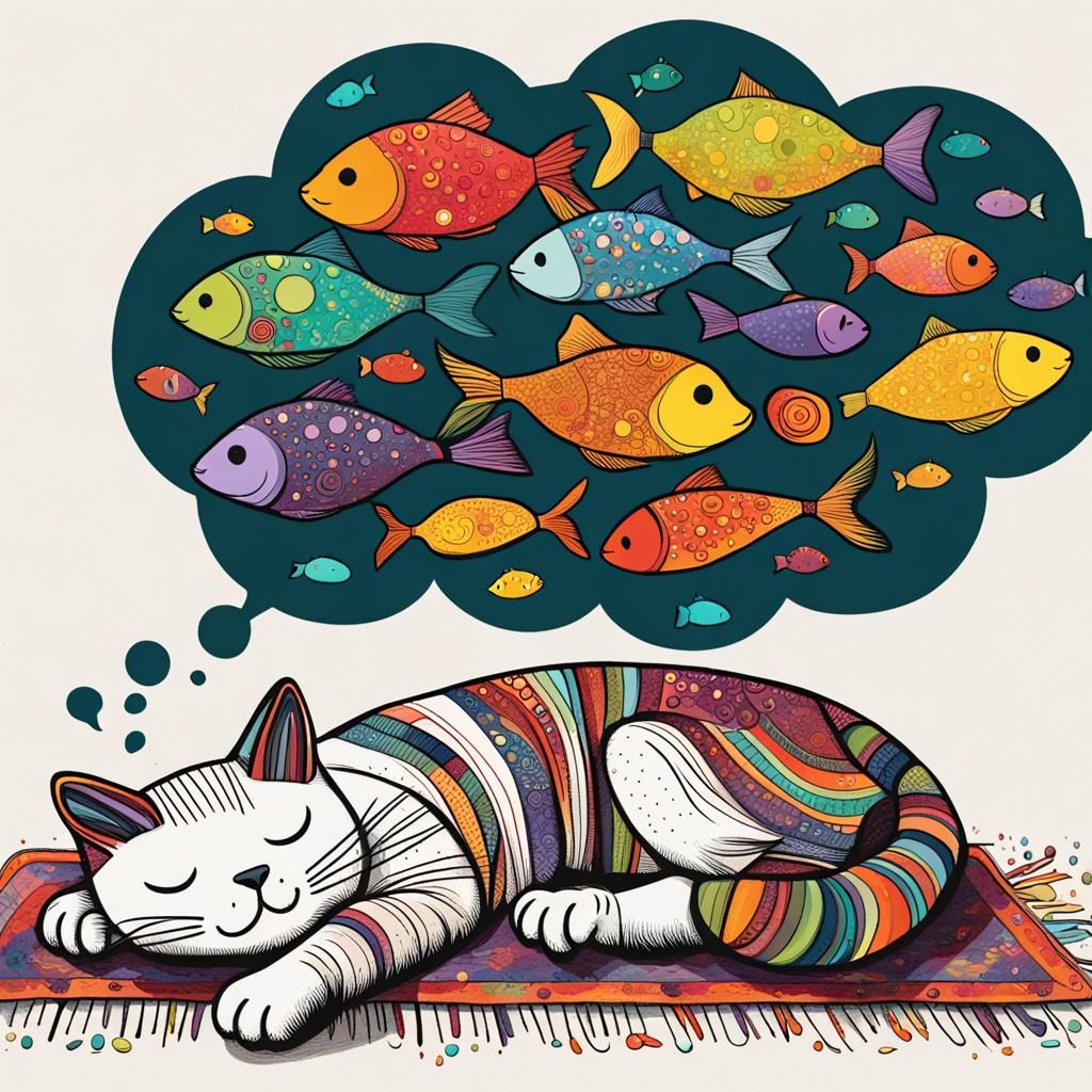 Cat Nap: Whimsical Typographic Stick Art