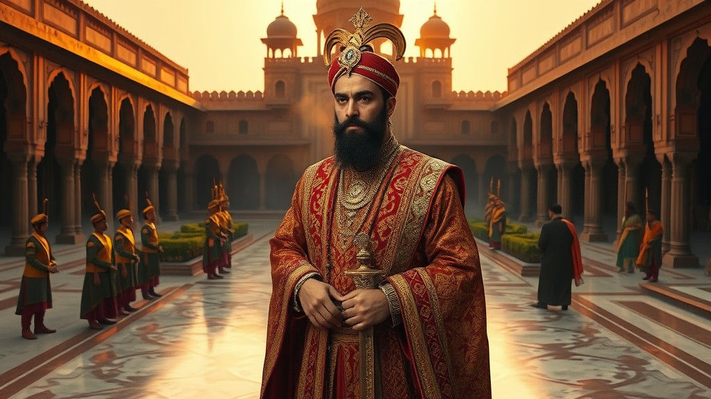 Emperor Akbar in Allahabad Fort: A Mughal Era Portrait