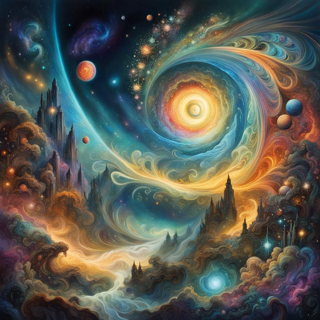 Surreal Galactic Dreams: Abstract Particle Background