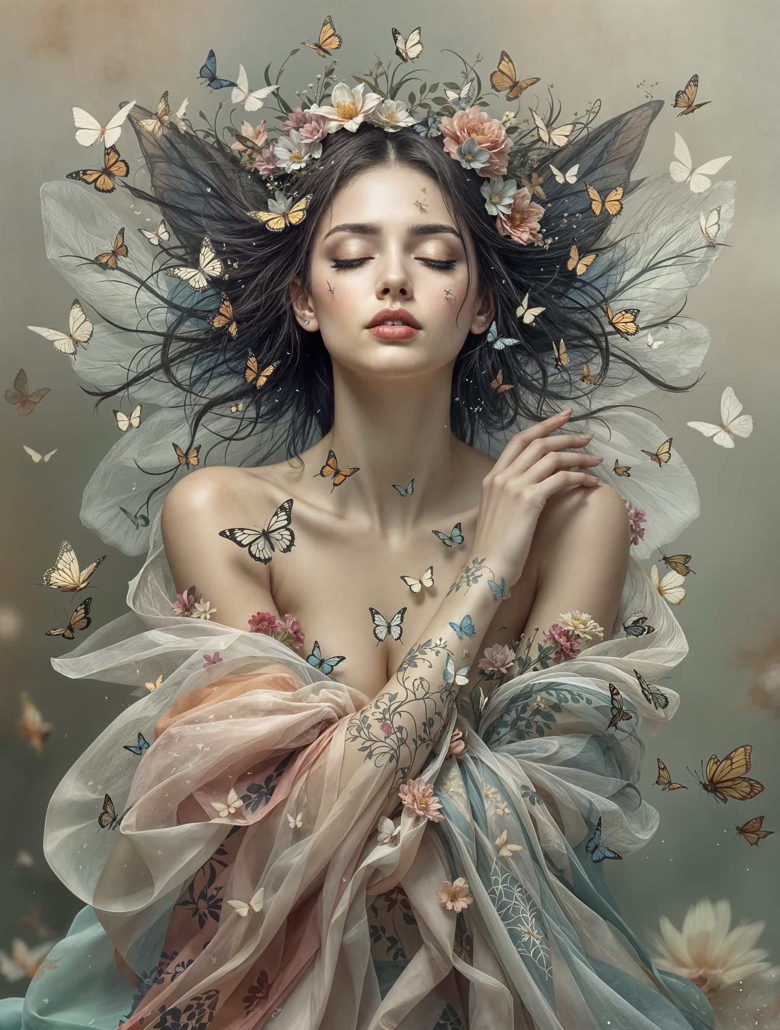 Ethereal Goddess of Nature in Dreamlike Surrealism