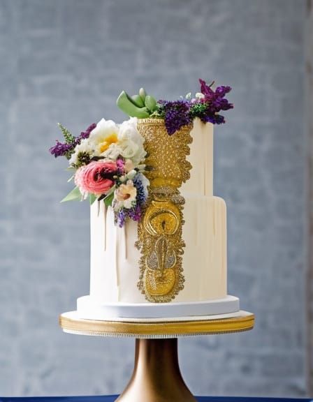 Maximalist wedding cake