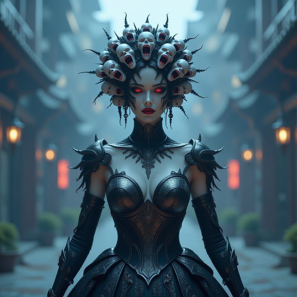 Cosmic Horror Queen With Endless Screaming Mouths