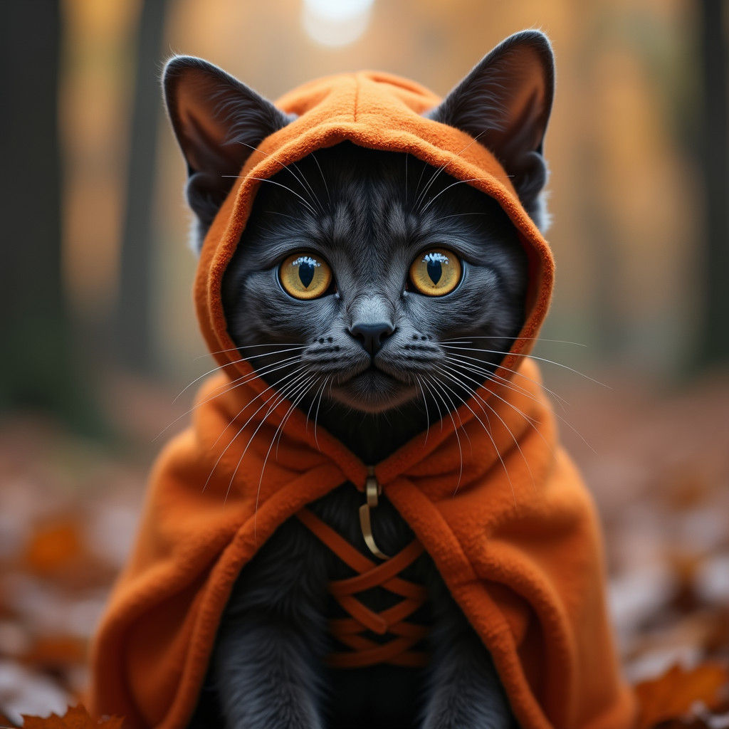 Cat in Costume Ready for Halloween