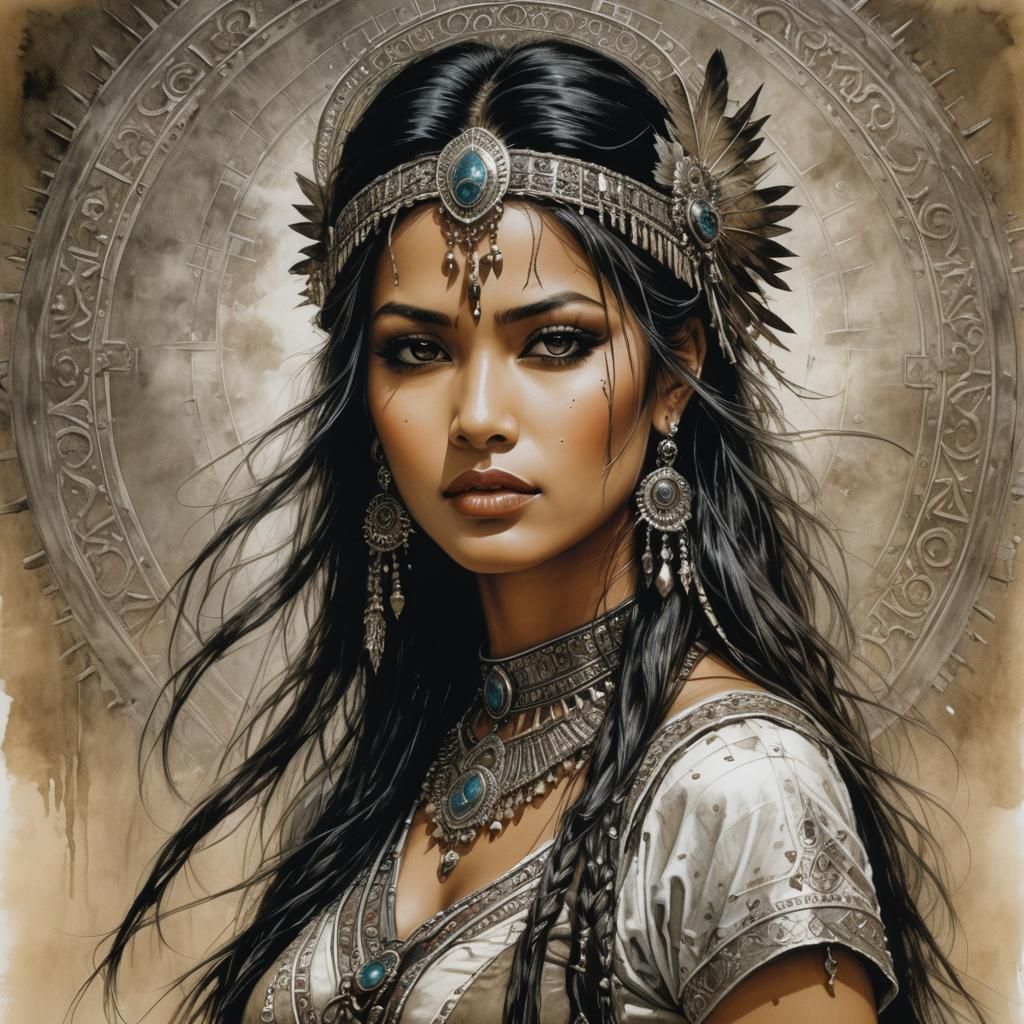 Beautiful Indian Woman in Fantasy Art Style