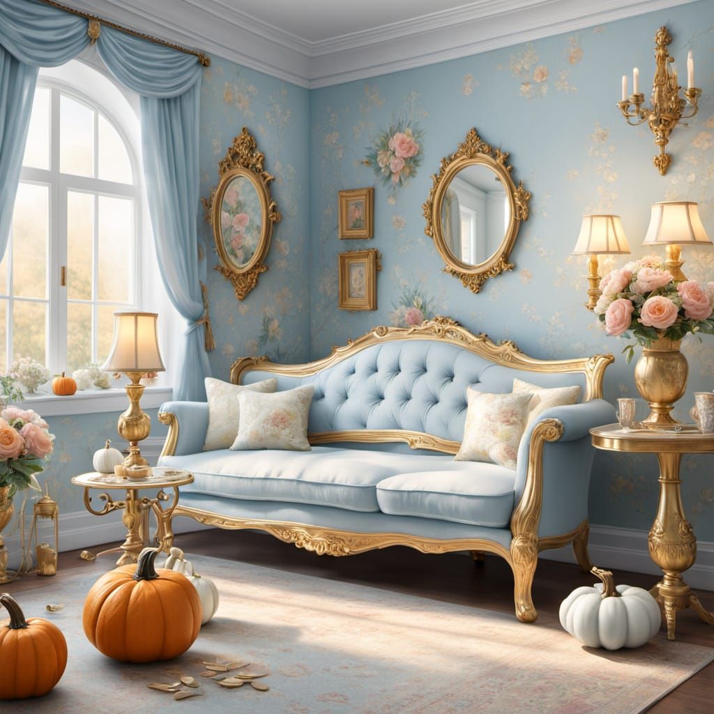 Elegant French Provincial Cottage in Whimsical Disney Style