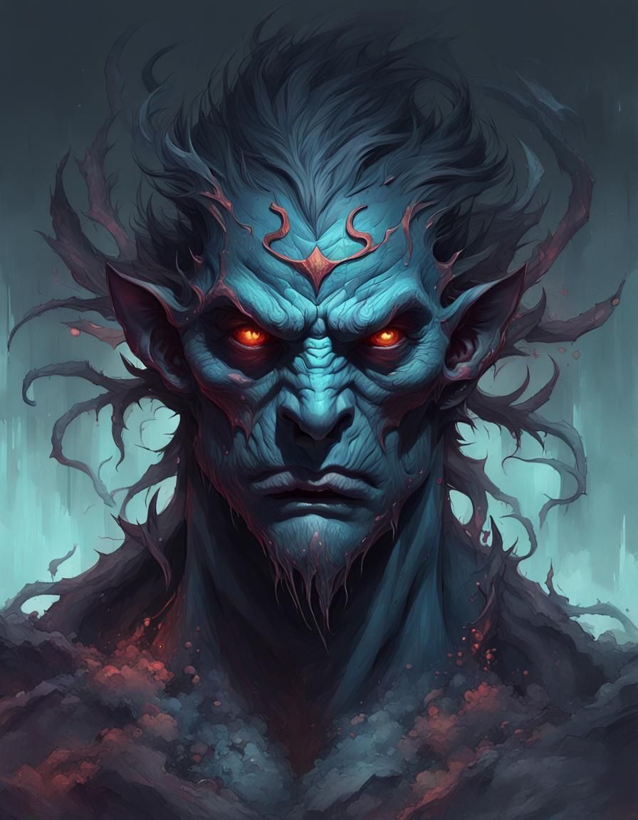 Nightmarish Soul Portrait in Hyperdetailed Style