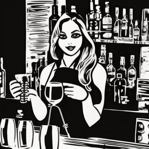 AI Image of a Girl Bartender