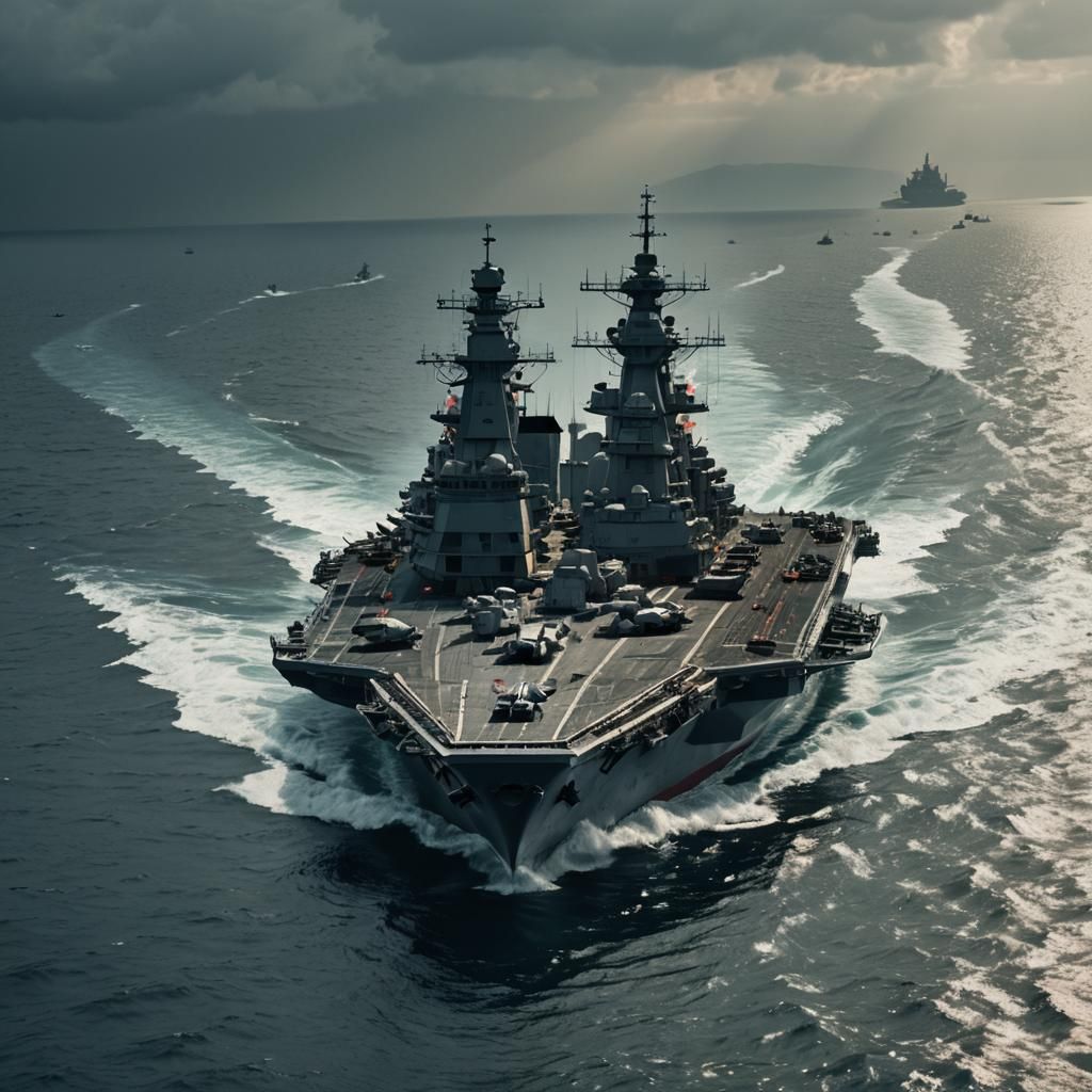 Dramatic Battleship Film Still: Cinematic Quality