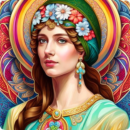 Easter Egg Painting of Germanic Goddess Ostara