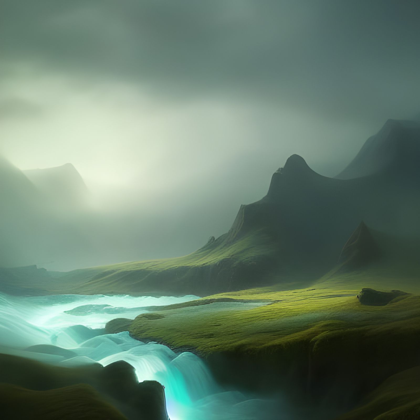 Breathtaking Icelandic Landscape Art in Anime Style