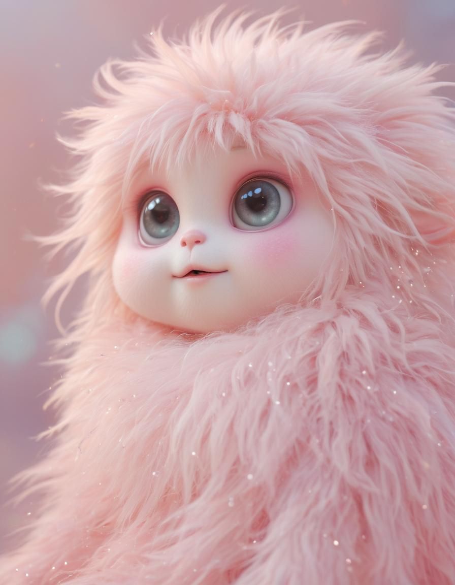 Pastel Dreamscape: A Kawaii Surrealism Monster Portrait