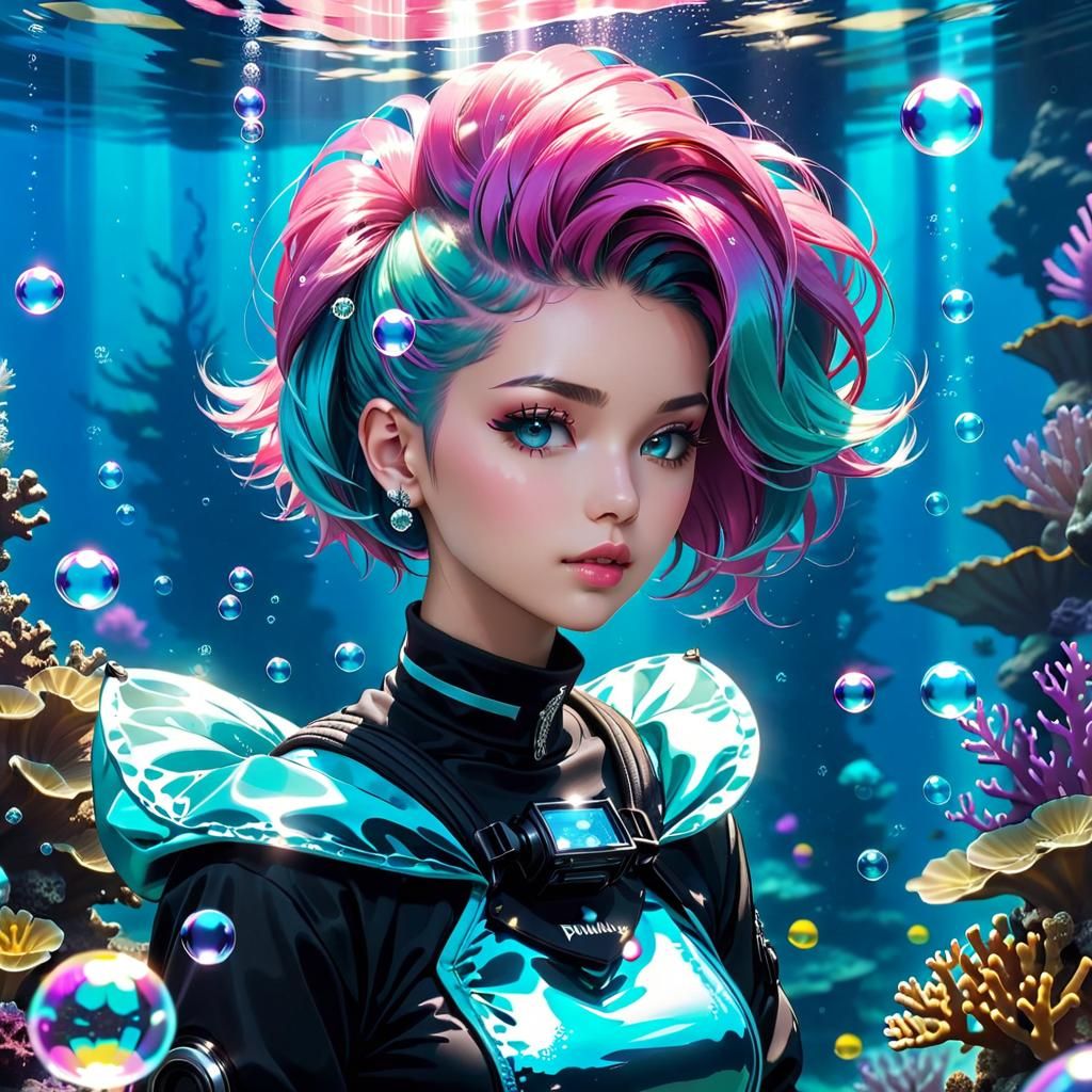 Bubblepunk Underwater World: A Dazzling AI Creation