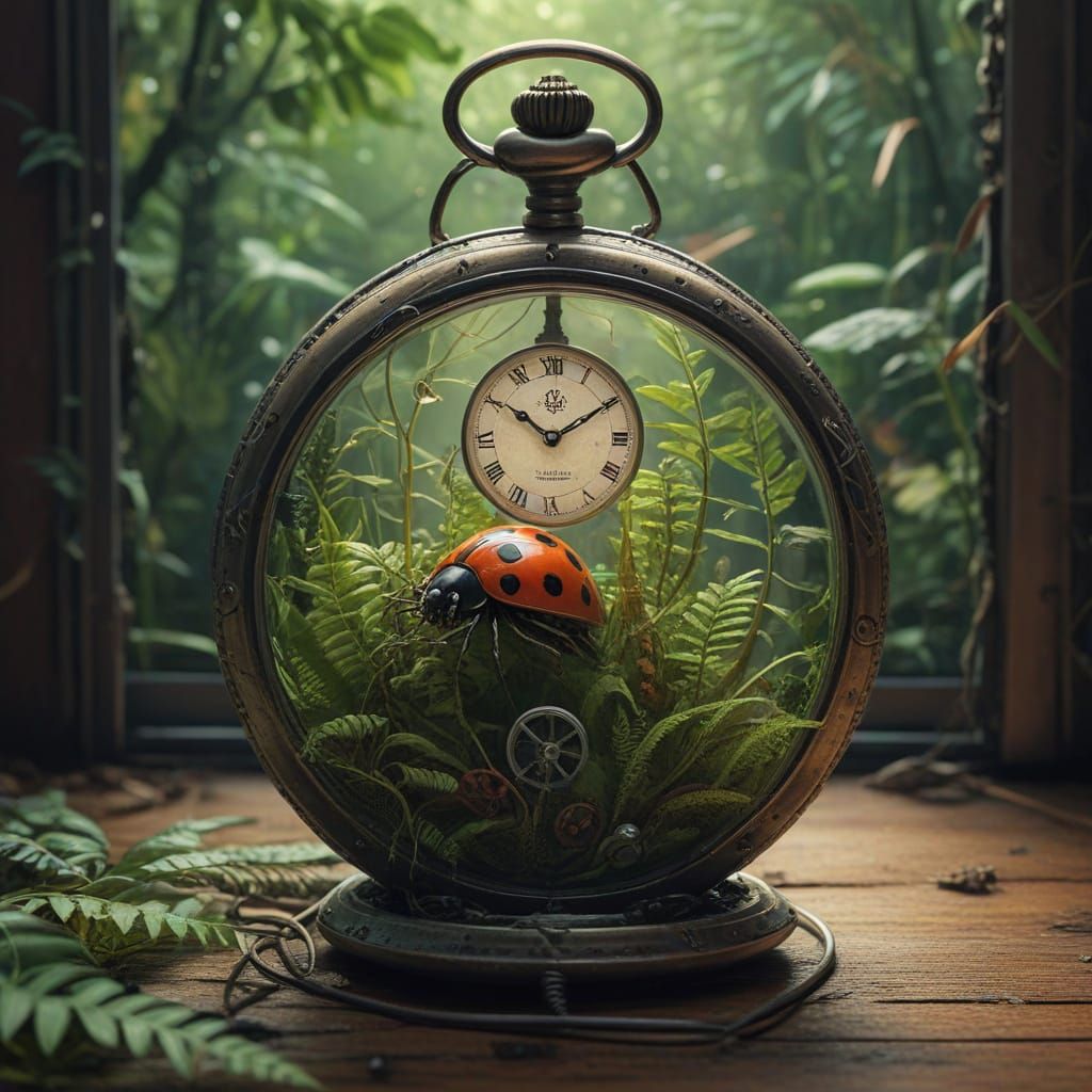Miniature Jungle Thrives Inside Antique Pocket Watch