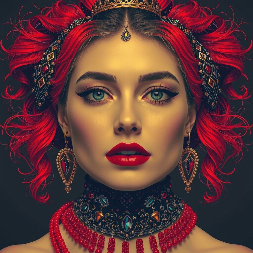 Abstract Swirling Red Forms