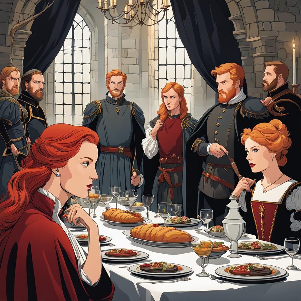 Macbeth's Banquet: A Dramatic AI Image