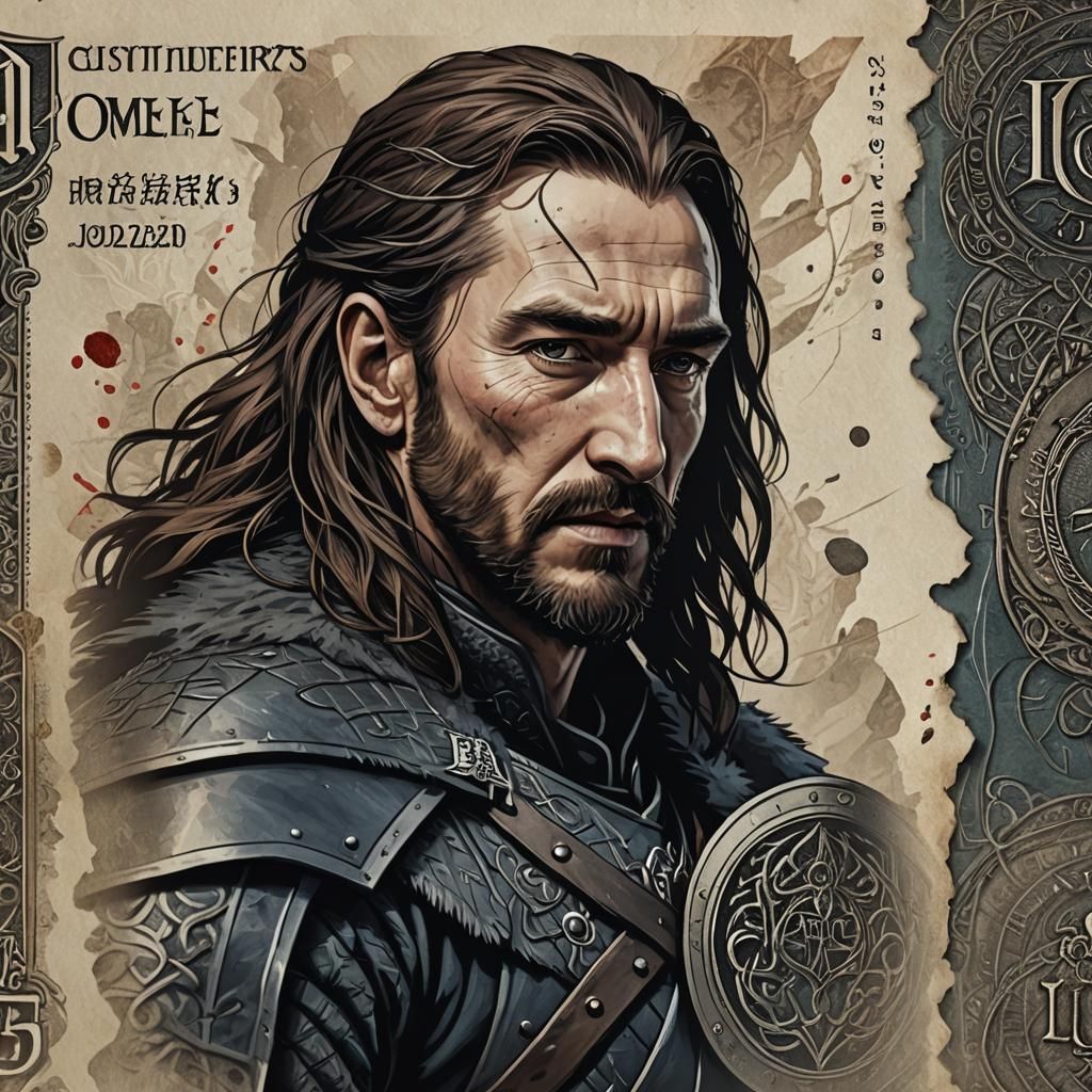 Benjen Stark as Night's Watch Commander: Detailed Art