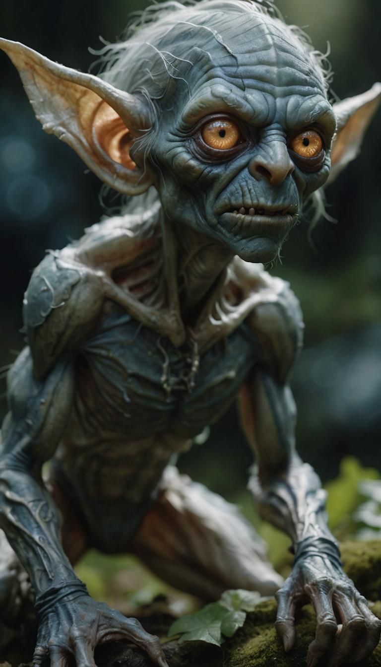 Scary Translucent Goblin Portrait in Photorealistic Style