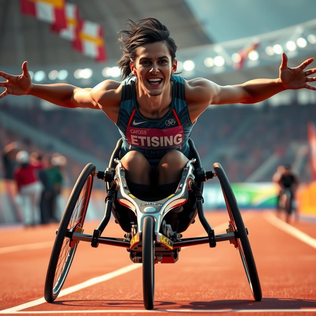Para-Athlete Victory: Hyperrealistic Futuristic Realism
