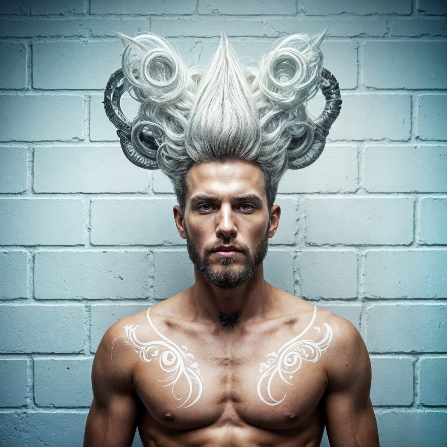 Cloud Hairstyle Editorial Portrait: High Fashion AI Art