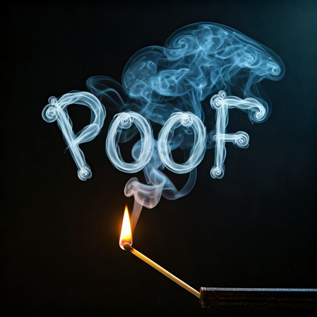 Whimsical Smoke Spell: The Word "Poof"
