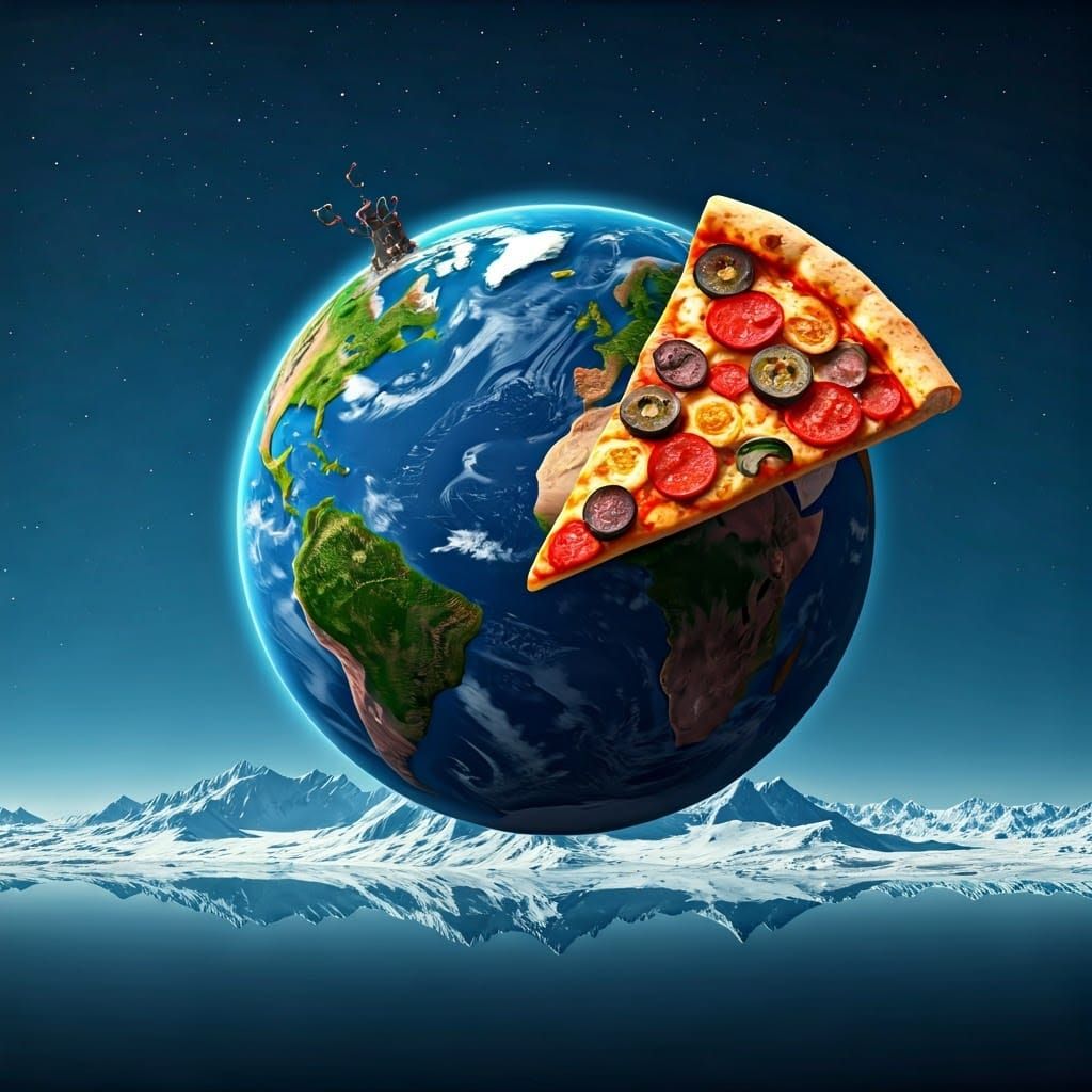 Earth-Pizza Planet in Antarctica: Futuristic Concept Art