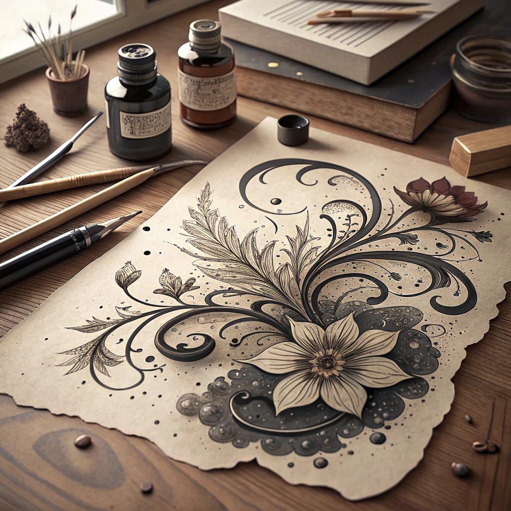 Ink Spill Turns into Calligraphy Art