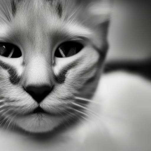 Realistic Cat Girl Portrait in Photographic Style