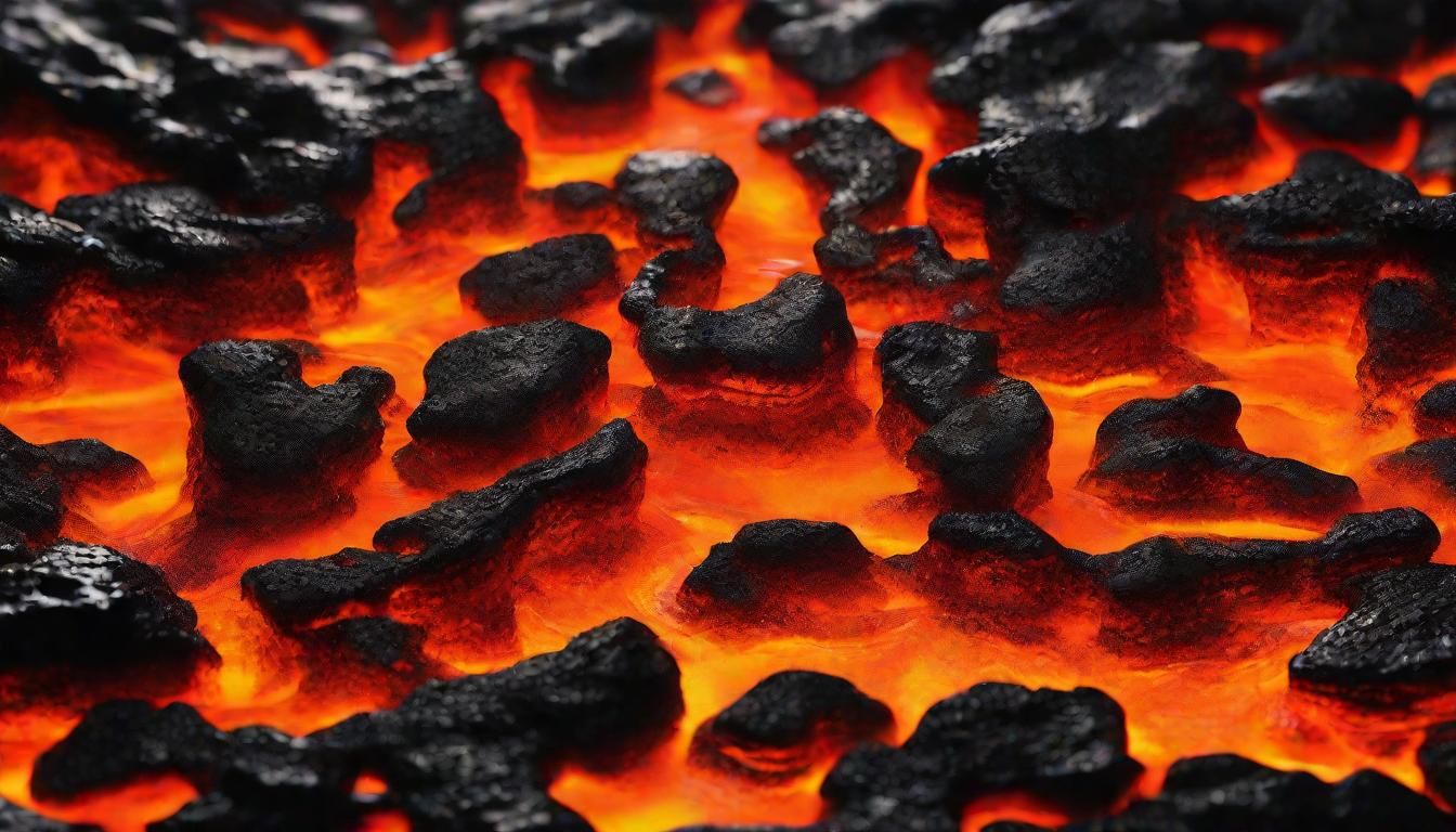 close up of orange lava fusion with black charcoal and ice c...