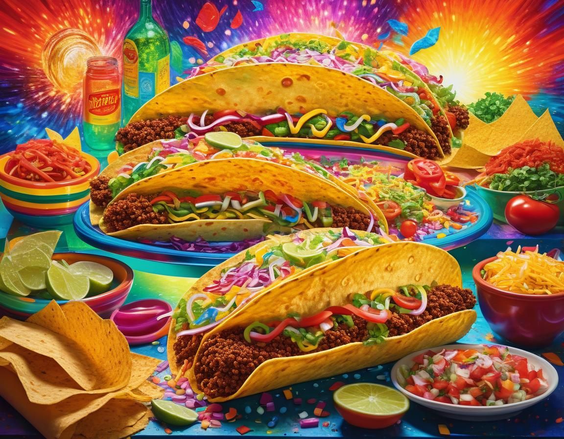 Ethereal World Inside a Taco: Abstract Floral Art