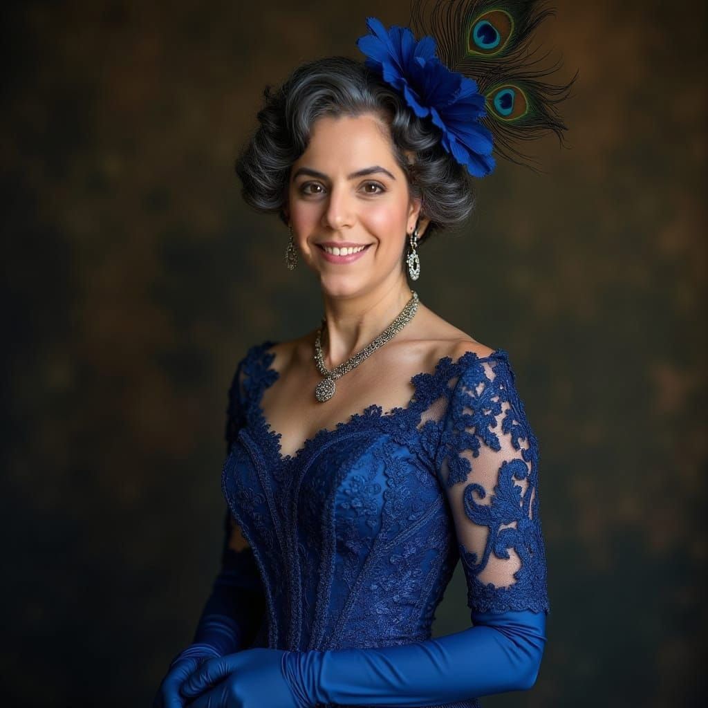 Woman in Period Dress at Elegant Gala