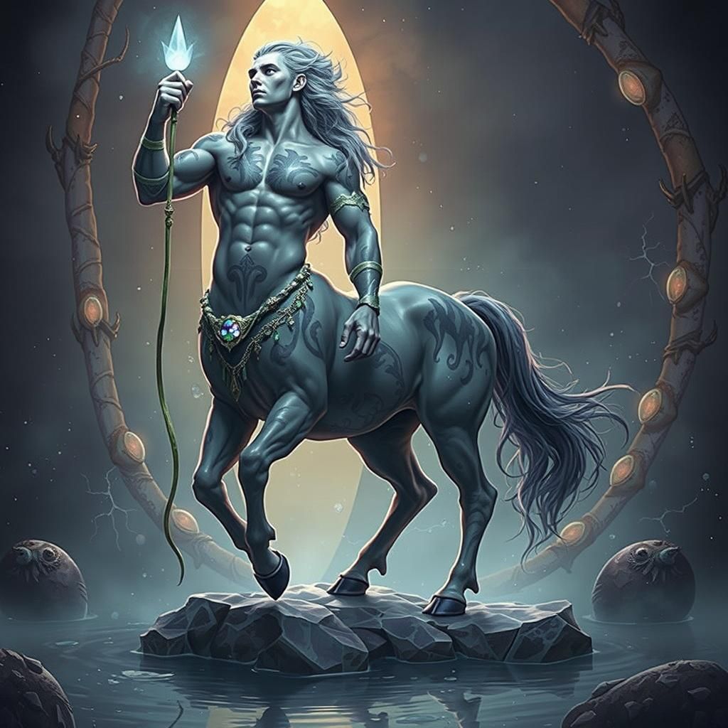 Majestic Centaur in Dreamlike Bioluminescent World